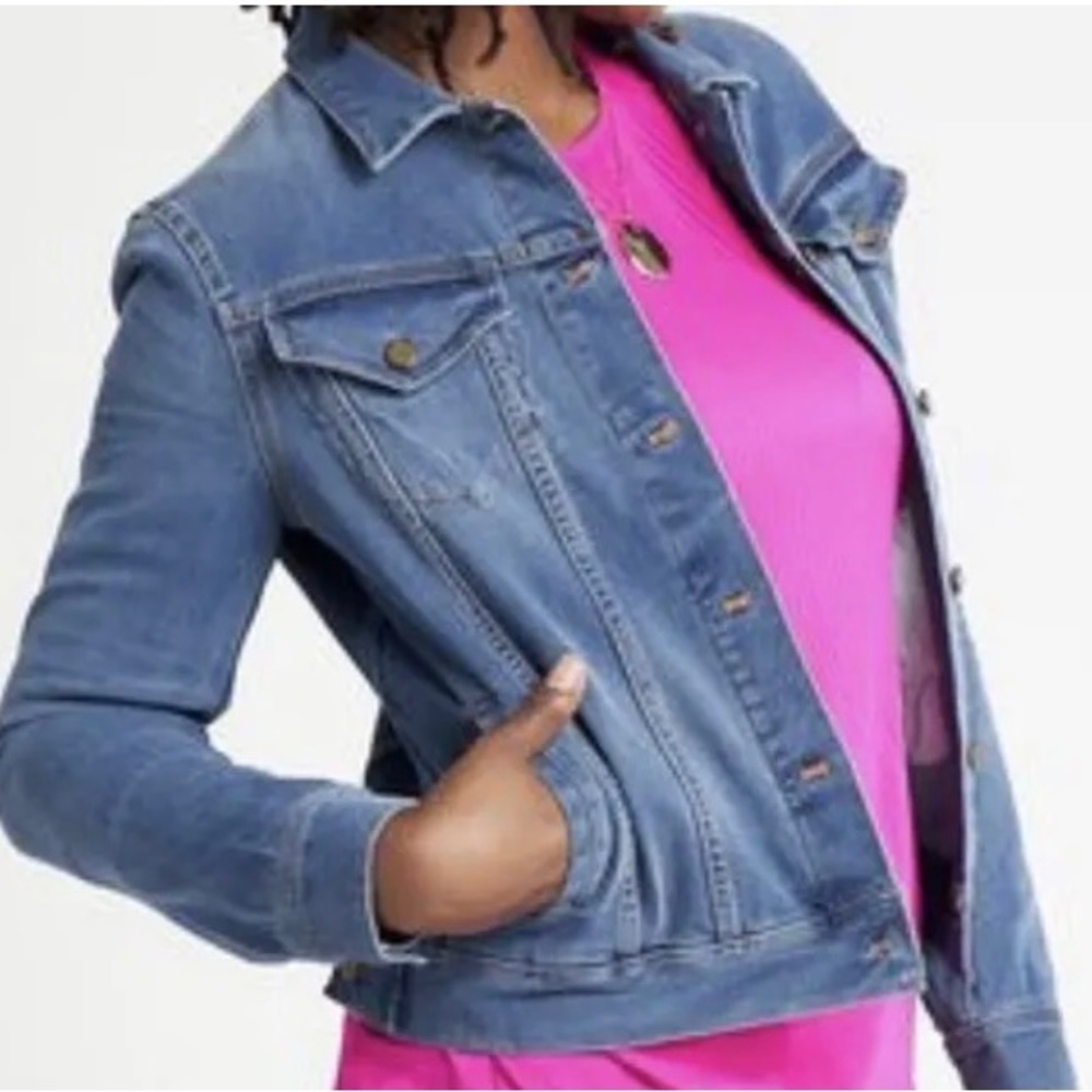 Betabrand Yoga Denim Jacket Women's Size Extra Small XS  (Dark Vintage)-NWT